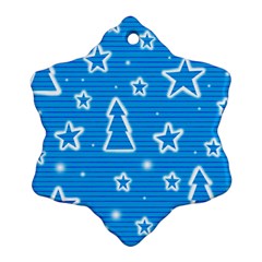 Blue Decorative Xmas Design Ornament (snowflake)  by Valentinaart