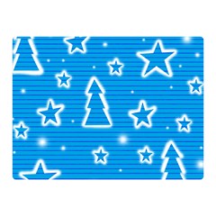 Blue Decorative Xmas Design Double Sided Flano Blanket (mini)  by Valentinaart