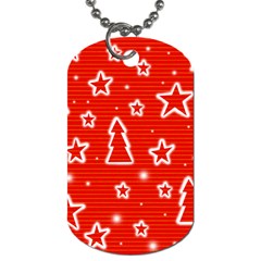 Red Xmas Dog Tag (one Side)