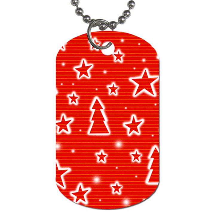 Red Xmas Dog Tag (One Side)