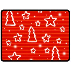 Red Xmas Fleece Blanket (Large) 