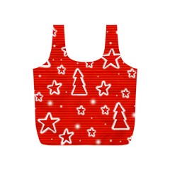 Red Xmas Full Print Recycle Bags (s)  by Valentinaart