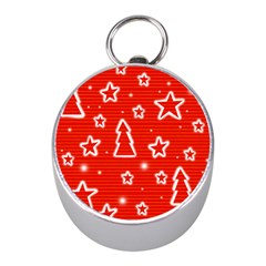 Red Xmas Mini Silver Compasses