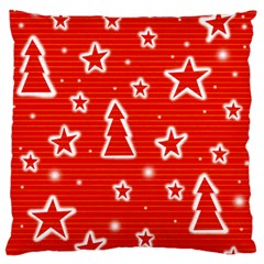Red Xmas Standard Flano Cushion Case (One Side)
