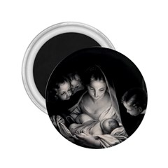 Nativity Scene Birth Of Jesus With Virgin Mary And Angels Black And White Litograph 2 25  Magnets by yoursparklingshop