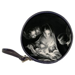 Nativity Scene Birth Of Jesus With Virgin Mary And Angels Black And White Litograph Classic 20-cd Wallets