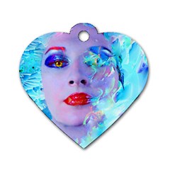 Swimming Into The Blue Dog Tag Heart (two Sides) by icarusismartdesigns