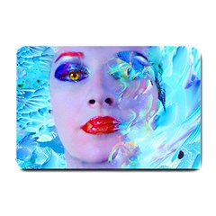 Swimming Into The Blue Small Doormat  by icarusismartdesigns