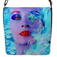 Swimming Into The Blue Flap Messenger Bag (s) by icarusismartdesigns