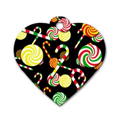 Xmas Candies  Dog Tag Heart (two Sides)