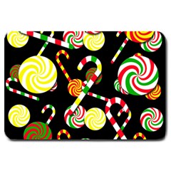 Xmas Candies  Large Doormat  by Valentinaart