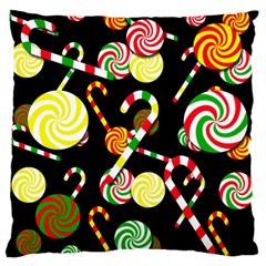 Xmas Candies  Large Flano Cushion Case (two Sides) by Valentinaart