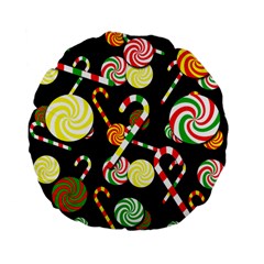 Xmas Candies  Standard 15  Premium Flano Round Cushions by Valentinaart