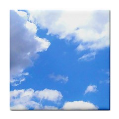 Clouds And Blue Sky Tile Coasters by picsaspassion