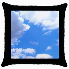 Clouds And Blue Sky Throw Pillow Case (black) by picsaspassion