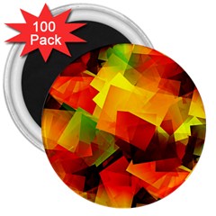 Indian Summer Cubes 3  Magnets (100 Pack) by designworld65