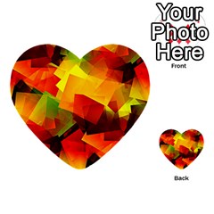 Indian Summer Cubes Multi-purpose Cards (heart)  by designworld65