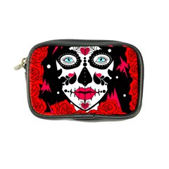 Sugar Skull Red Roses Coin Purse by burpdesignsA