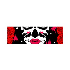 Sugar Skull Red Roses Satin Scarf (oblong)