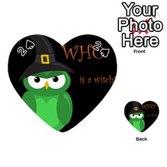 Who Is A Witch? - Green Playing Cards 54 (heart)  by Valentinaart