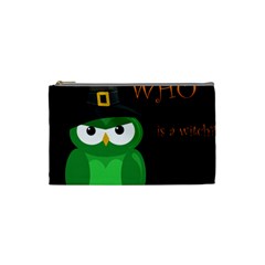 Who Is A Witch? - Green Cosmetic Bag (small)  by Valentinaart