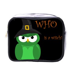 Who Is A Witch? - Green Mini Toiletries Bags by Valentinaart