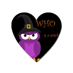 Who Is A Witch? - Purple Heart Magnet by Valentinaart