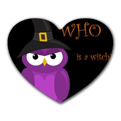 Who Is A Witch? - Purple Heart Mousepads by Valentinaart