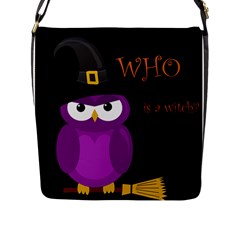 Who Is A Witch? - Purple Flap Messenger Bag (l)  by Valentinaart