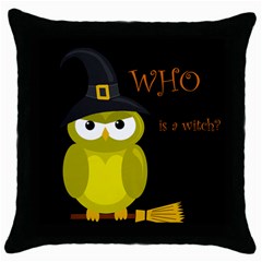 Who Is A Witch? - Yellow Throw Pillow Case (black)