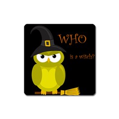 Who Is A Witch? - Yellow Square Magnet by Valentinaart