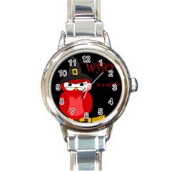 Who Is A Witch? - Red Round Italian Charm Watch by Valentinaart