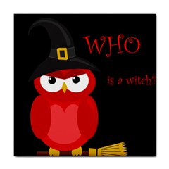 Who Is A Witch? - Red Tile Coasters by Valentinaart