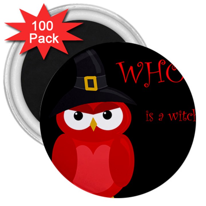 Who is a witch? - red 3  Magnets (100 pack)