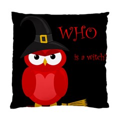 Who Is A Witch? - Red Standard Cushion Case (two Sides) by Valentinaart