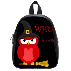 Who Is A Witch? - Red School Bags (small)  by Valentinaart