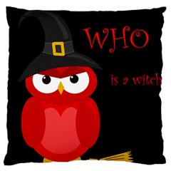 Who Is A Witch? - Red Large Cushion Case (one Side) by Valentinaart