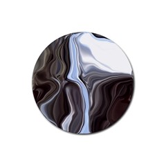 Metallic And Chrome Rubber Coaster (round)  by digitaldivadesigns