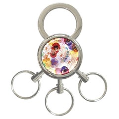 Watercolor Spring Flowers Background 3-ring Key Chains by TastefulDesigns