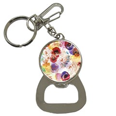 Watercolor Spring Flowers Background Bottle Opener Key Chains by TastefulDesigns