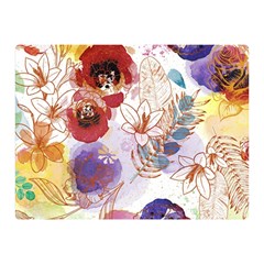 Watercolor Spring Flowers Background Double Sided Flano Blanket (mini)  by TastefulDesigns