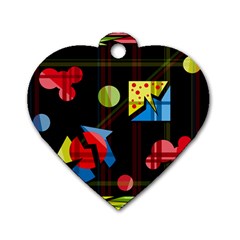 Playful Day Dog Tag Heart (one Side) by Valentinaart