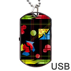 Playful Day Dog Tag Usb Flash (one Side) by Valentinaart