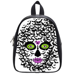 Bat Lady Sugar Skull School Bags (small)  by burpdesignsA