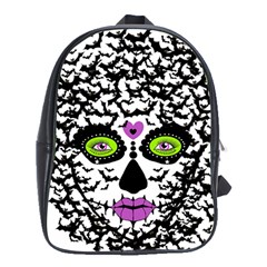 Bat Lady Sugar Skull School Bags (xl)  by burpdesignsA