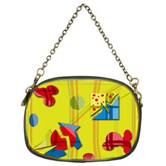 Playful Day - Yellow  Chain Purses (two Sides)  by Valentinaart