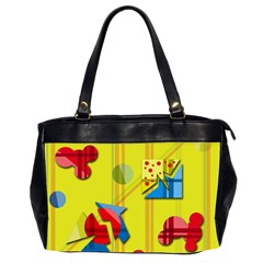 Playful Day - Yellow  Office Handbags (2 Sides)  by Valentinaart