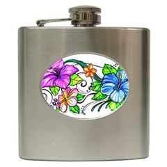 Tropical Hibiscus Flowers Hip Flask (6 Oz) by EverIris