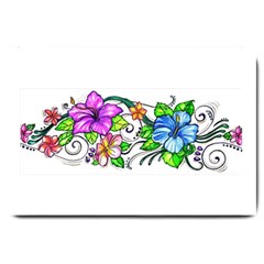 Tropical Hibiscus Flowers Large Doormat  by EverIris