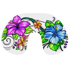 Tropical Hibiscus Flowers Travel Neck Pillows by EverIris